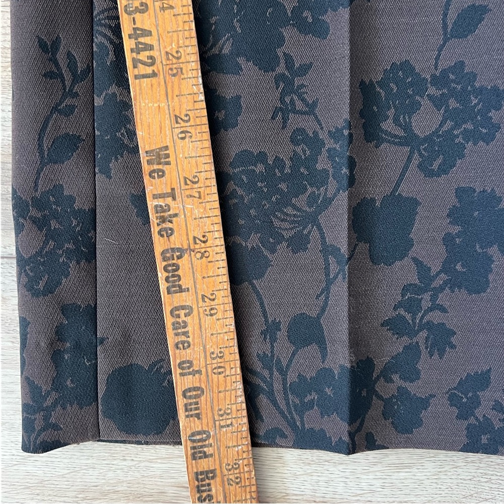 Jones New York Floral Jacquard Pants Chocolate Brown Black Size 8 Dark Academia - Picture 9 of 10